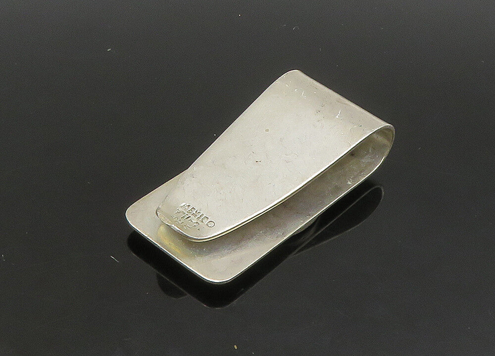 MEXICO 925 Sterling Silver  Vintage Shiny Native Chief Head Money Clip  TR3207