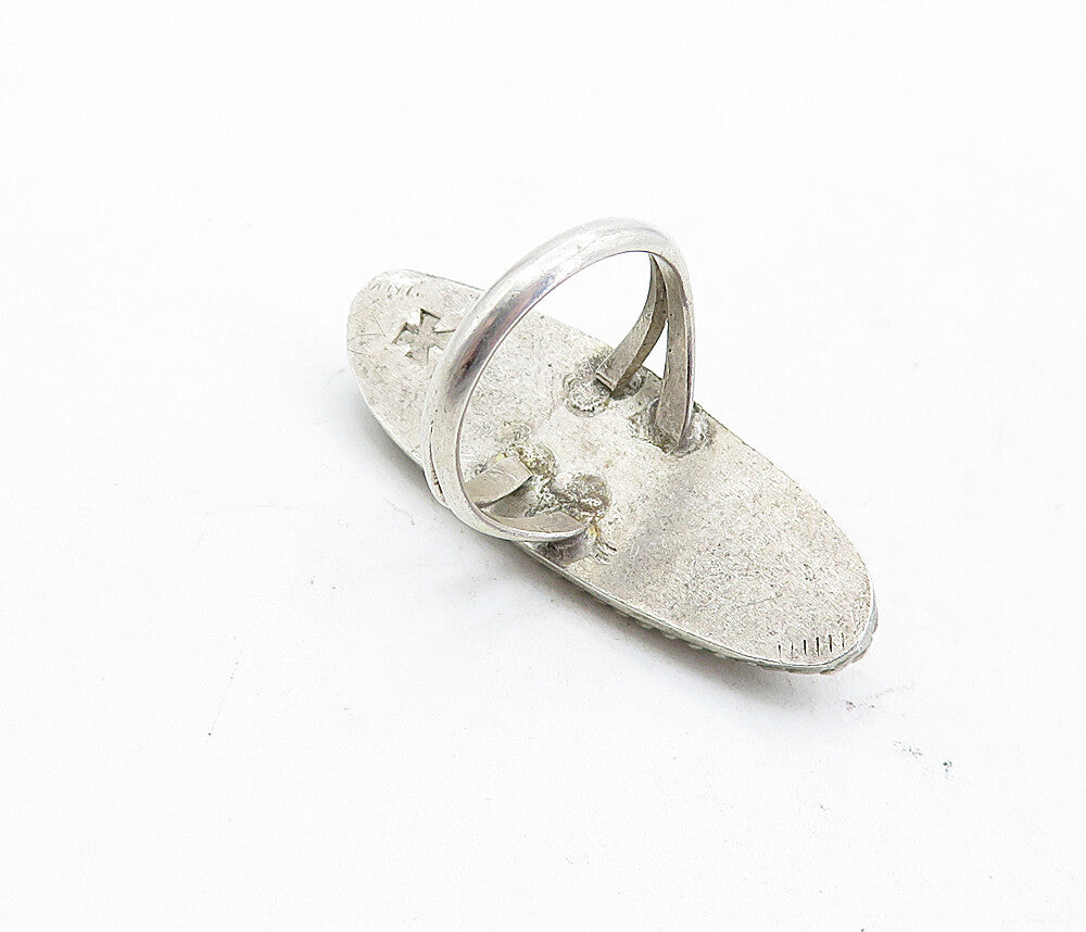 NAVAJO 925 Sterling Silver Vintage Abalone Twist Cocktail Ring Sz 4.5 RG4667