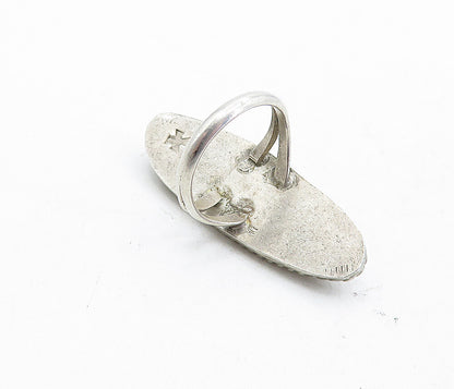 NAVAJO 925 Sterling Silver Vintage Abalone Twist Cocktail Ring Sz 4.5 RG4667