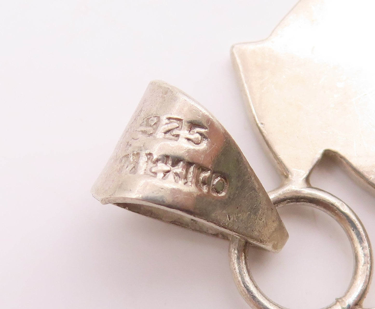 MEXICO 925 Silver  Vintage Minimalist Children Holding Hands Pendant  PT21189