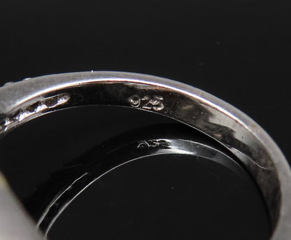 925 Silver  Vintage Beautiful Multi Stone White Topaz Ring Sz 7  RG25793