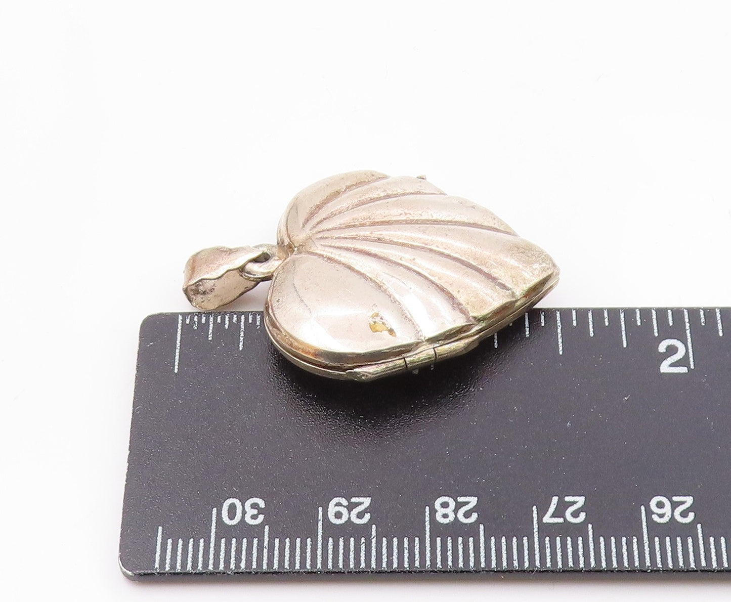925 Sterling Silver Vintage Shiny Love Heart Locket Pendant (OPENS) PT19222