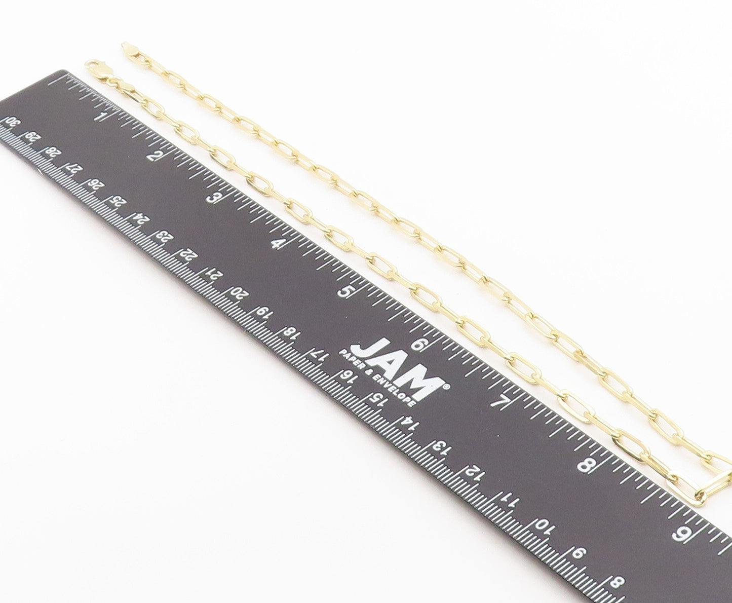 925 Sterling Silver Vintage Necklace Gold Plated Classic Paperclip Chain  NE4933