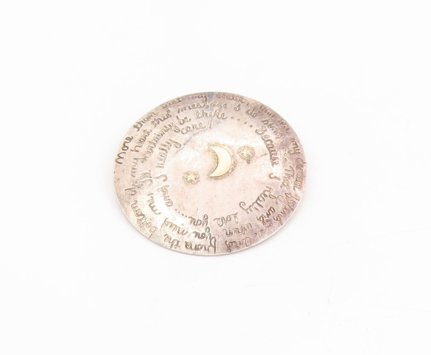 925 Sterling Silver Vintage Brooch MARGIE LOMBARD Engraved Story Pin  BP12003