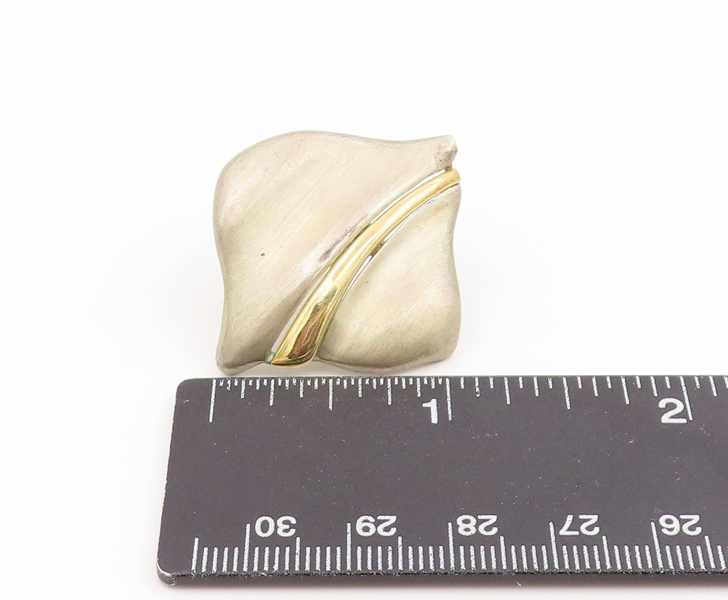 14K Gold & 925 Sterling Silver Vintage Earrings ED LEVIN BARRA Singles  EG14299