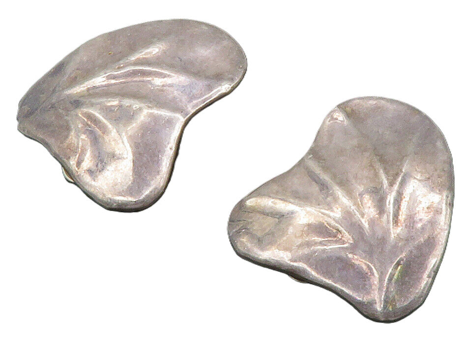 ISRAEL 925 Sterling Silver  Vintage Dark Tone Non Pierce Earrings  EG6904