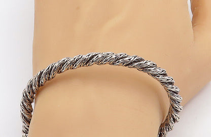 925 Sterling Silver  Vintage Rope Twist Swirl Detail Chain Bracelet  BT2850