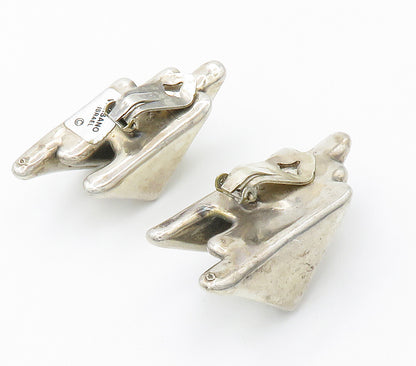ISRAEL 925 Sterling Silver  Vintage Modernist Non Pierce Earrings  EG7787