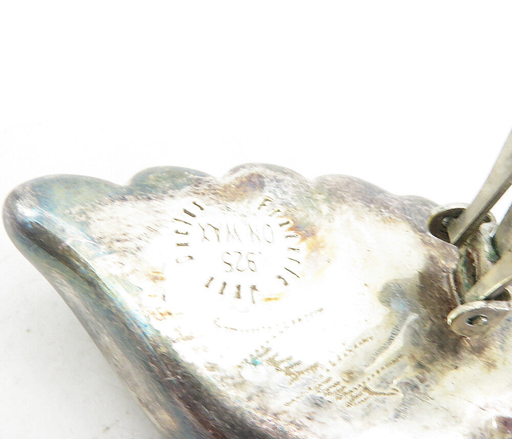 FREDERIC JEAN DUCLOS 925 Silver  Vintage Oxidized Non Pierce Earrings  EG4517