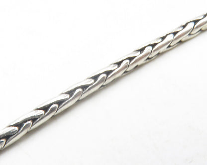 925 Sterling Silver  Vintage Topaz Spheres Shiny Wheat Chain Necklace  NE2023