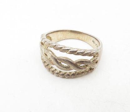 925 Sterling Silver  Vintage Open Infinity Twist Band Ring Sz 6.5  RG8818
