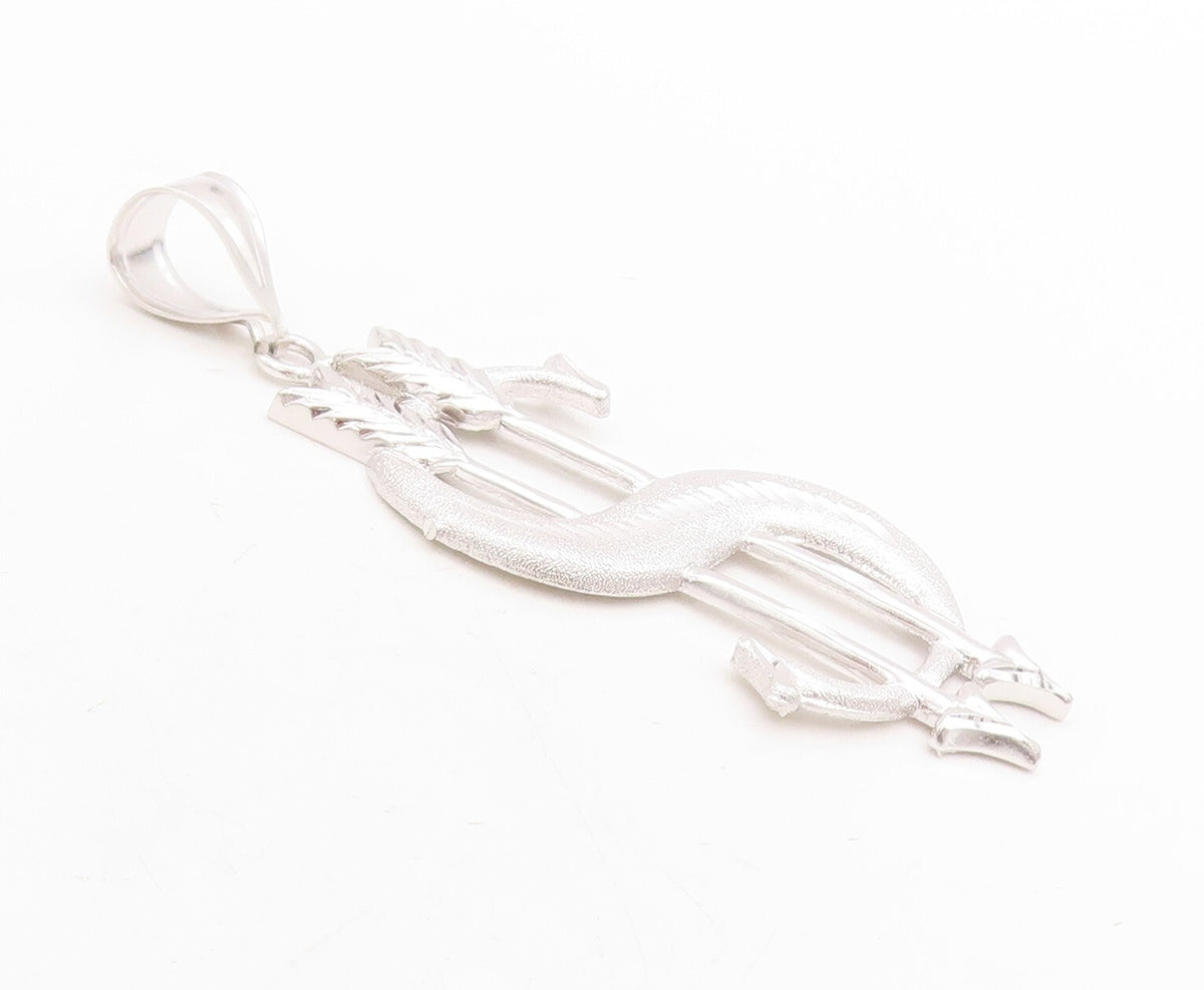 925 Sterling Silver Vintage Pendant Large Solid Cutout Dollar Symbol  PT23885