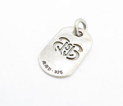 925 Sterling Silver  Vintage Smooth Cutout Design Flat Drop Pendant  PT4772
