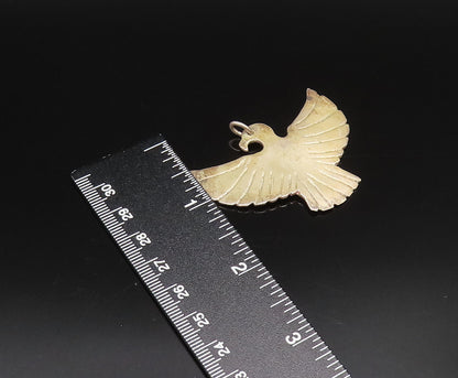 925 Sterling Silver  Vintage Minimalist Flying Bird Drop Pendant  PT21891