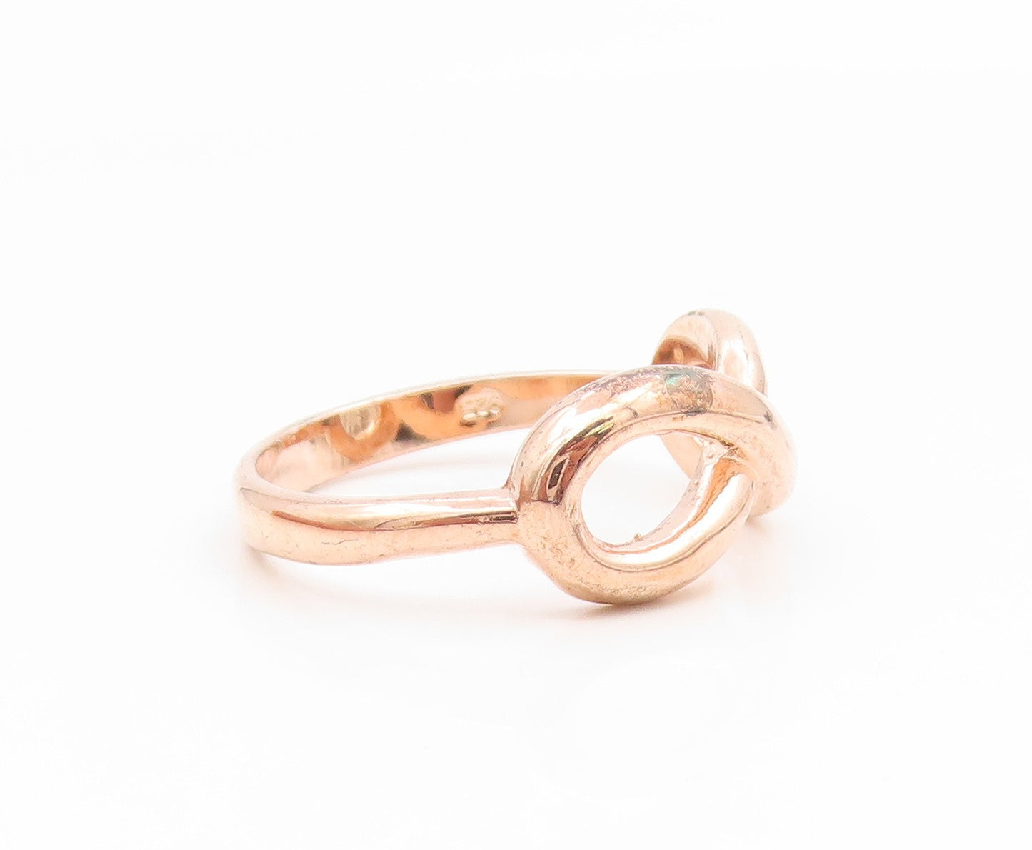 925 Sterling Silver Vintage Ring Gold Plated Elegant Infinity Band Sz 8 RG35207