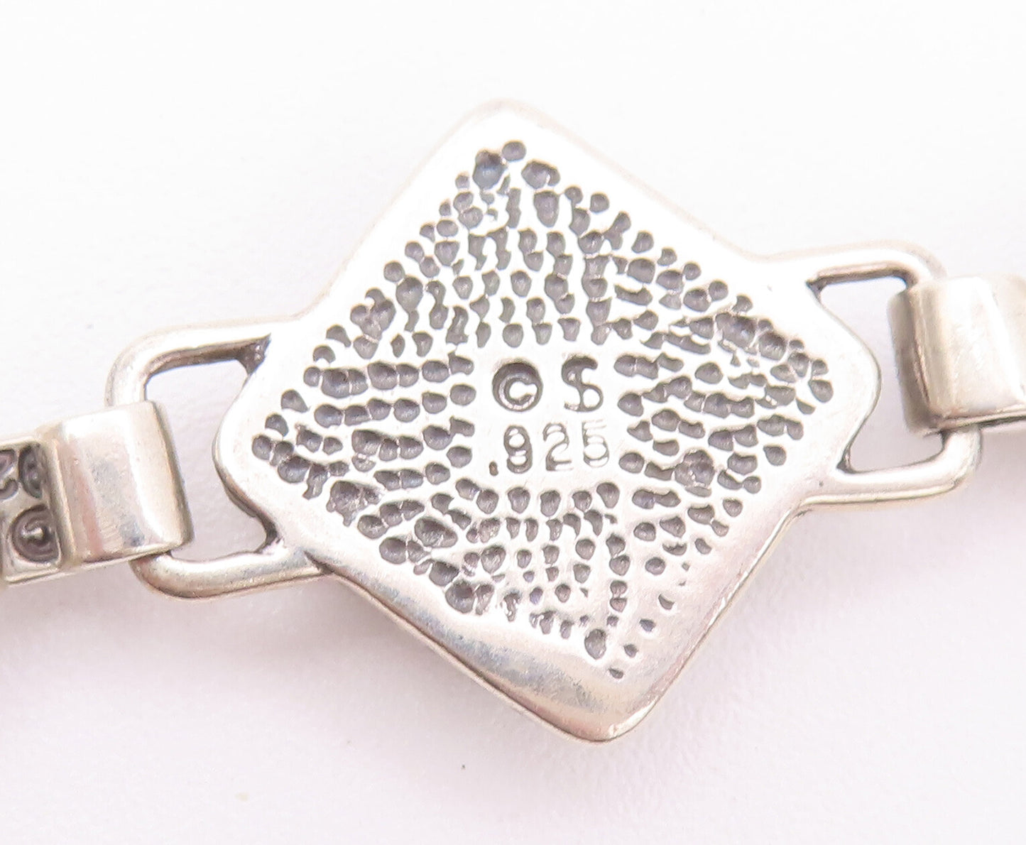 925 Sterling Silver Vintage Bracelet Roped 2 Tone Real Turquoise BT10374