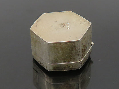 MEXICO 925 Sterling Silver  Vintage Shiny Hexagon Pill Box (OPENS)  TR3252