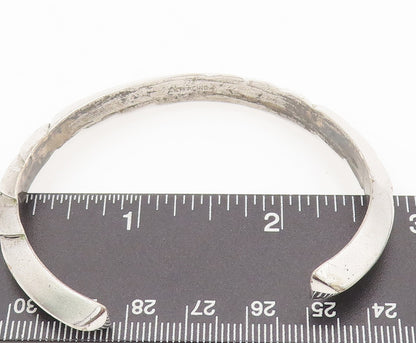 925 Sterling Silver Vintage Southwestern Solid Carved Bangle Bracelet BT10153