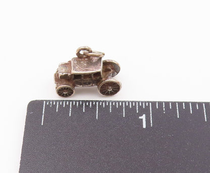 925 Sterling Silver  Vintage Petite Old Fashioned Car Pendant  PT18528