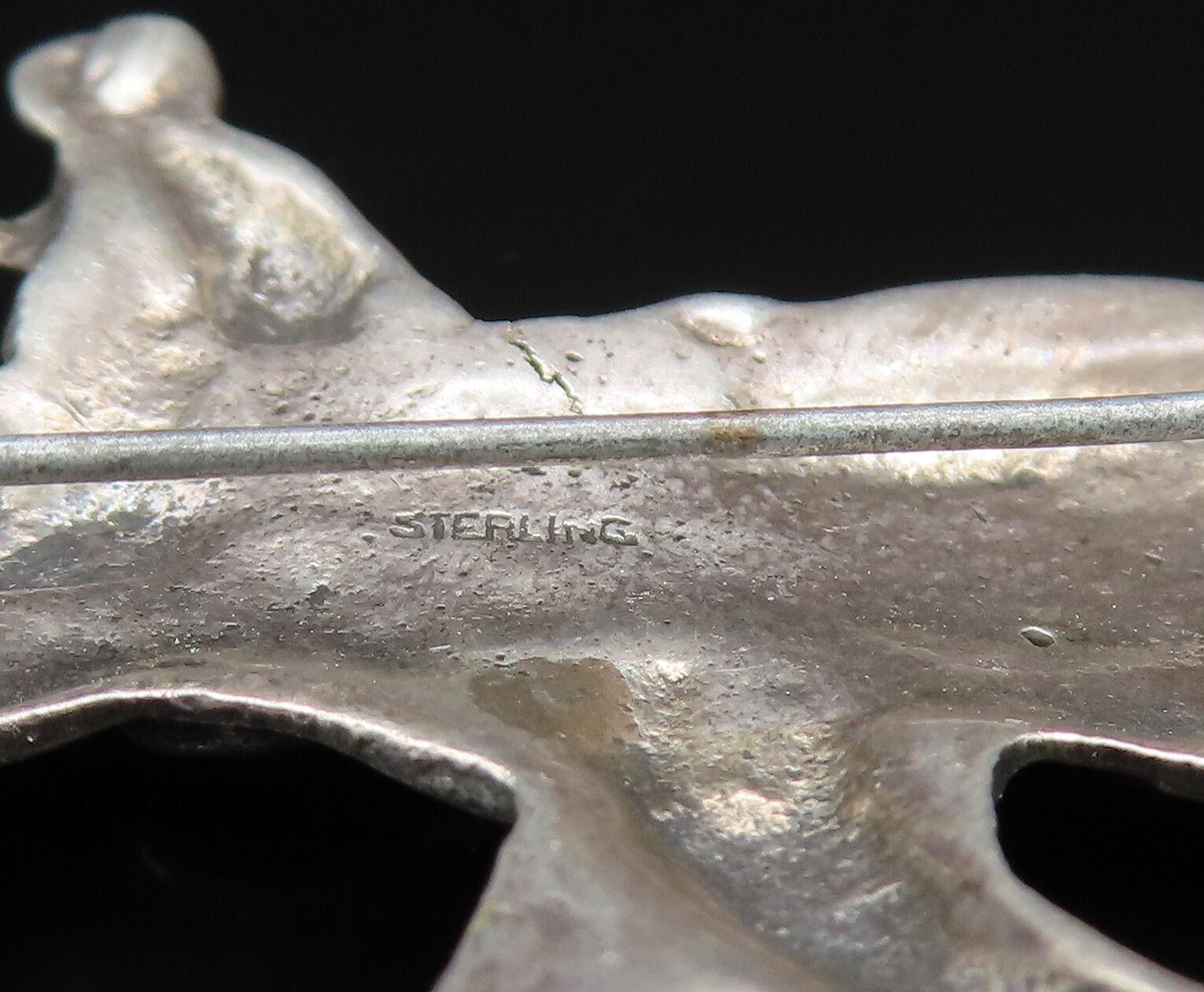 925 Sterling Silver  Vintage Man Riding Elephant Brooch Pin  BP9631