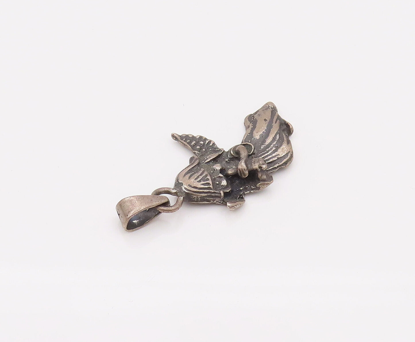 925 Sterling Silver  Vintage Mini Angle of Music Charm Pendant  PT22137