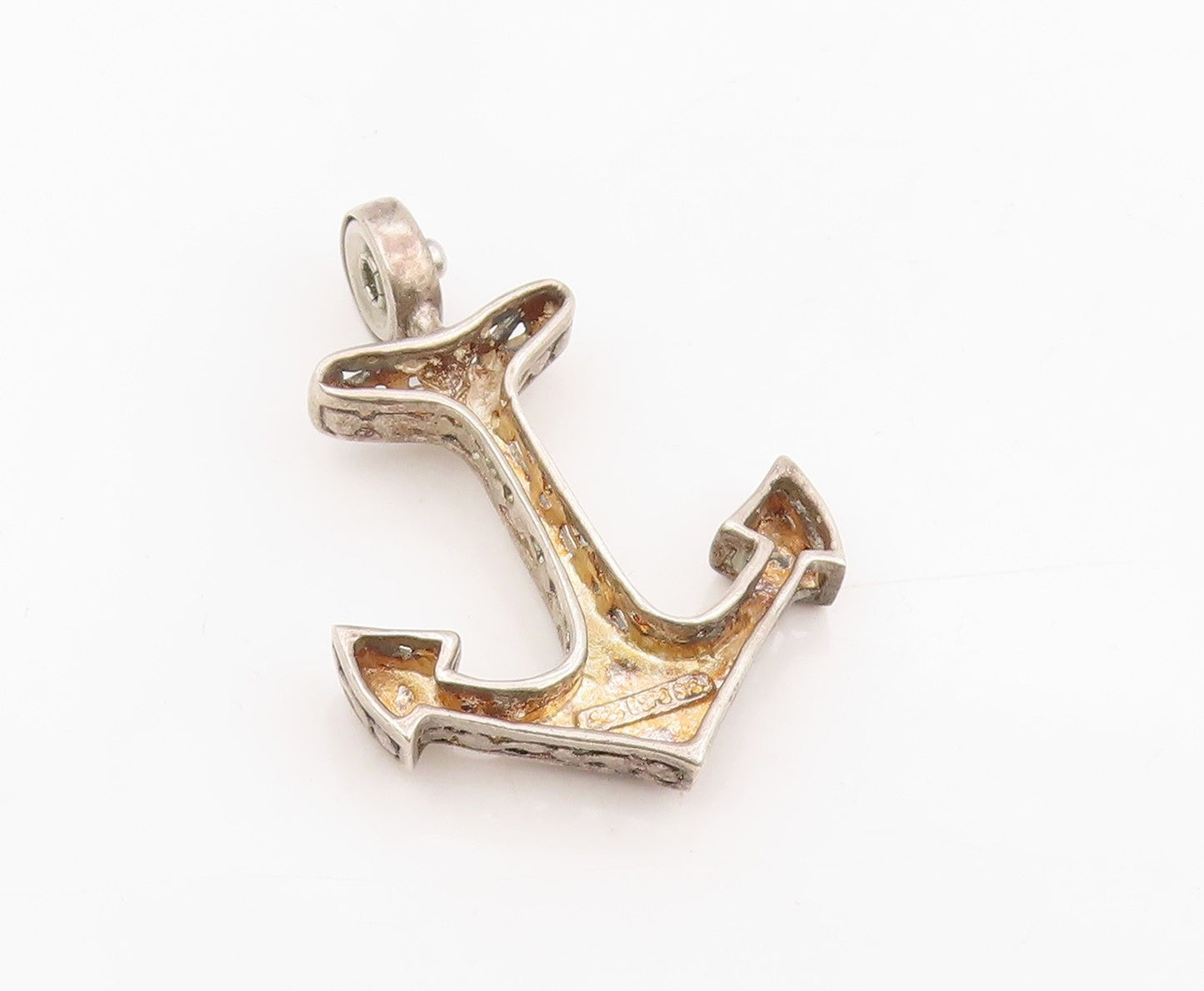 925 Sterling Silver Vintage Pendant ESPO SIG Classic Nautical Anchor  PT25548