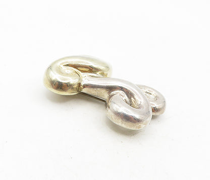 FREDERIC JEAN DUCLOS 925 Silver  Vintage Shiny Hollow Swirl Brooch Pin  BP3422