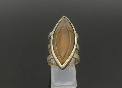 925 Sterling Silver  Vintage Marquise Smoky Topaz Cocktail Ring Sz 7  RG22827