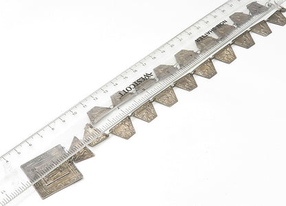 PERU 925 Sterling Silver  Vintage Alpaca Motif Greek Key Chain Necklace NE3635