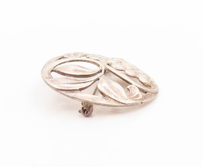 925 Sterling Silver Vintage Brooch BAURING Featuring a Grape & Leaves  BP11609