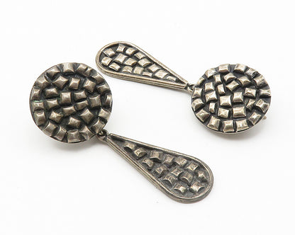 MEXICO 925 Sterling Silver  Vintage Oxidized Linked Dangle Earrings  EG5852