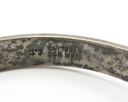 SIAM 925 Sterling Silver  Vintage Enamel Dark Tone Bangle Bracelet  BT5420