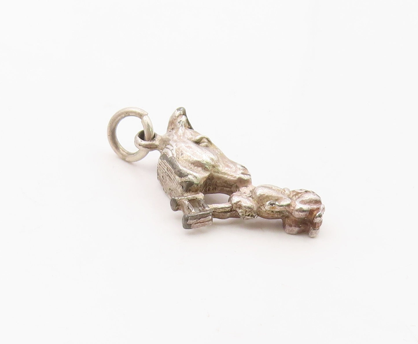 925 Sterling Silver  Vintage Shiny Petite Horse's Head Pendant  PT16717