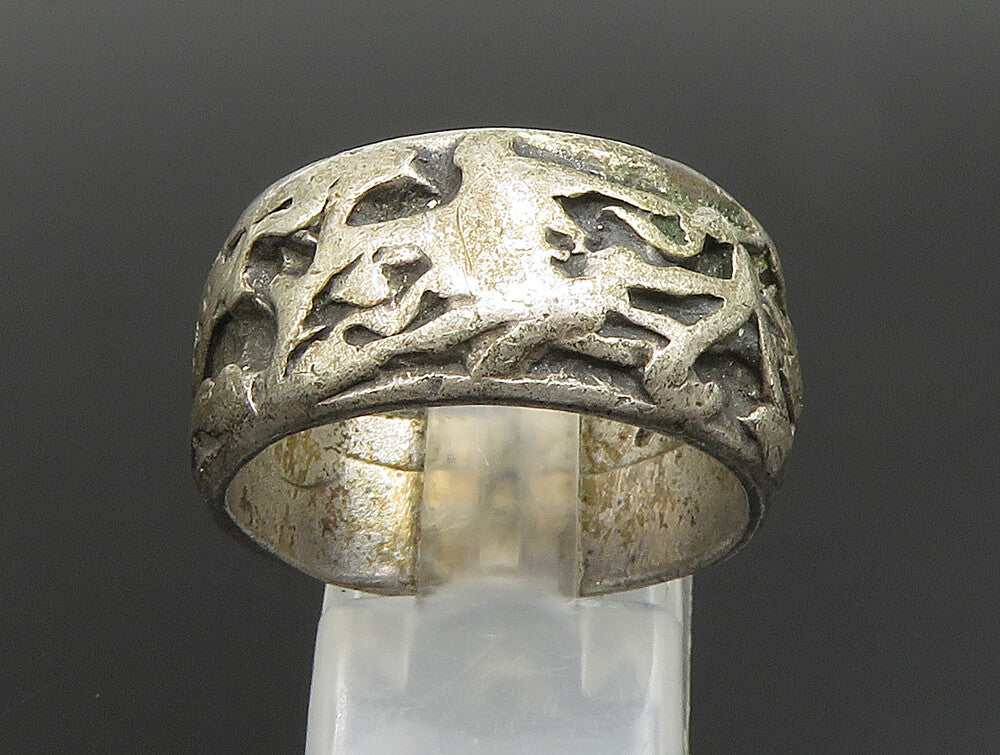 GUSTERMAN 925 Silver  Vintage Oxidized Modernist Band Ring Sz 10  RG24813