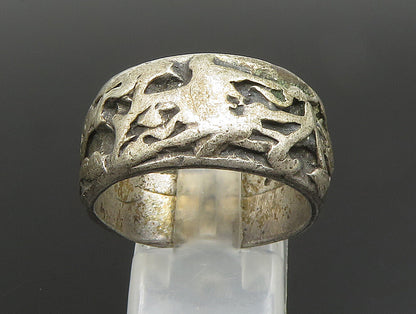 GUSTERMAN 925 Silver  Vintage Oxidized Modernist Band Ring Sz 10  RG24813