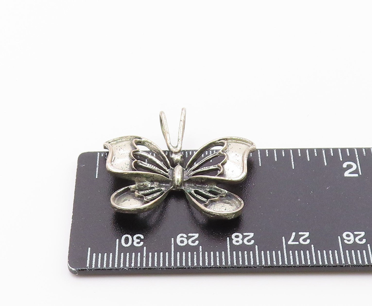 DANECRAFT 925 Sterling Silver  Vintage Shiny Butterfly Motif Pendant  PT16977