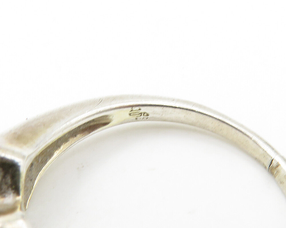 925 Sterling Silver  Vintage Genuine Diamonds Shiny Band Ring Sz 9  RG19804