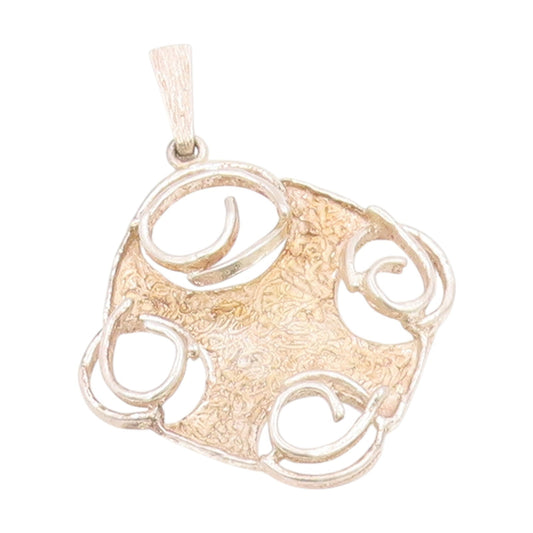 925 Sterling Silver Vintage Pendant NORWAY Modernist Spiral Celtic Knot  PT25623