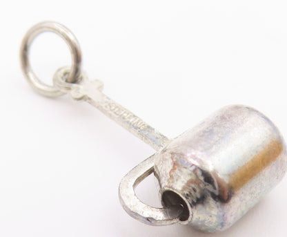 925 Sterling Silver  Vintage Paint Roller Stick Motif Charm Pendant  PT21349