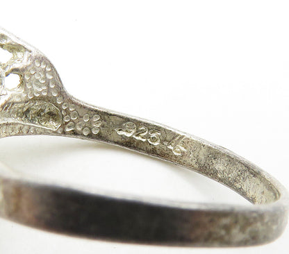 925 Sterling Silver  Vintage Sculpted Abstract Band Ring Sz 6.5  RG16292
