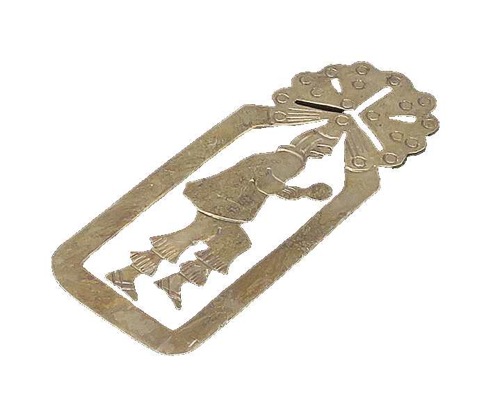 925 Sterling Silver  Vintage Dark Tone Dancing Figure Book Mark  TR3052