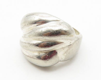 IBB 925 Sterling Silver  Vintage Shiny Fluted Design Band Ring Sz 6  RG11738