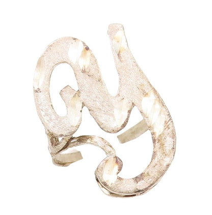 925 Sterling Silver Vintage Ring Solid Cutout Alphabet Y  Sz 8  RG28798