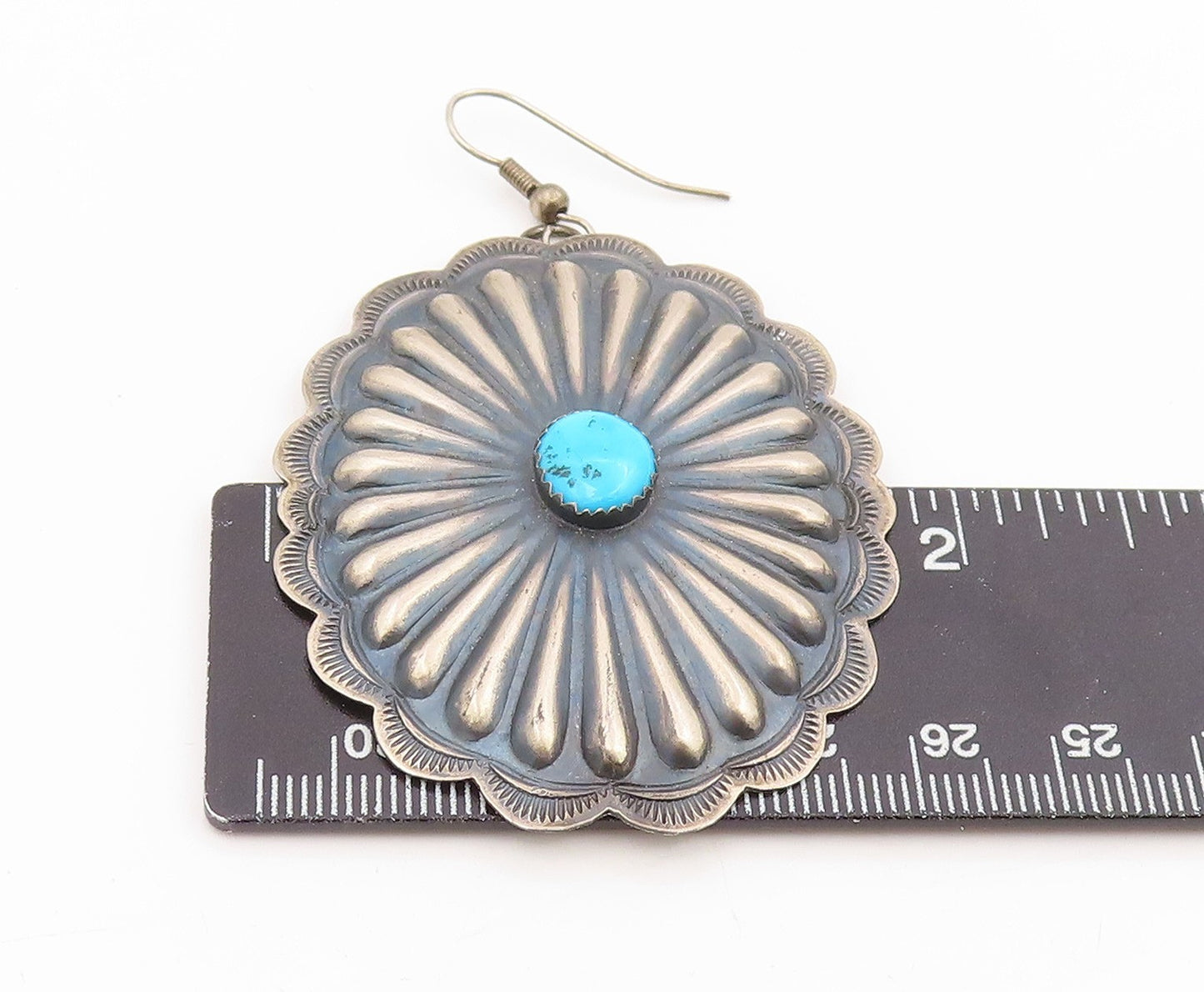 925 Sterling Silver Vintage Earrings NAVAJO ZUNI Gemstone Single Lot EG14306