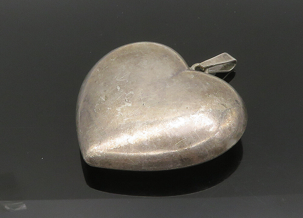 HAAKON SCHANKE NIELSEN NORWAY 925 Silver Vintage Puffy Heart Pendant PT16639