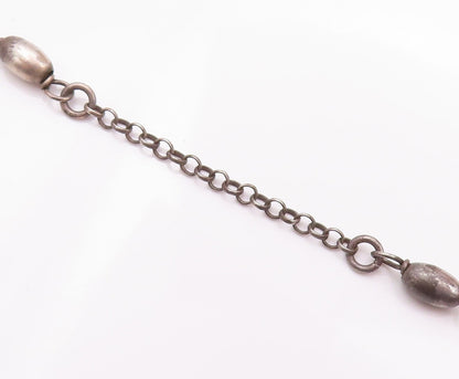 925 Sterling Silver Vintage Necklace Minimalist Religious Beaded Cross  NE4275