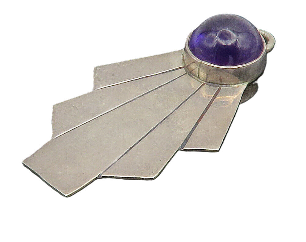 TOM JENNY SCHLECHT 925 Silver  Vintage Cabochon Cut Amethyst Pendant  PT11594