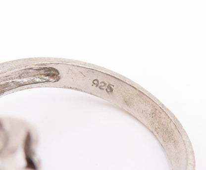 925 Sterling Silver Vintage Ring Round & Baguette Cut CZ Band  Sz 8  RG35277
