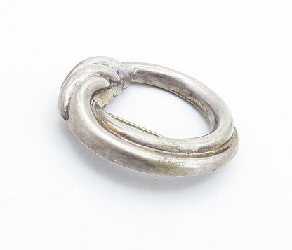 BAYANIHAN 925 Sterling Silver  Vintage Dark Tone Fluted Brooch Pin  BP2754