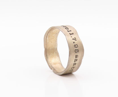 925 Sterling Silver Vintage Ring Minimalist Love Message Etched  SZ 13  RG32206